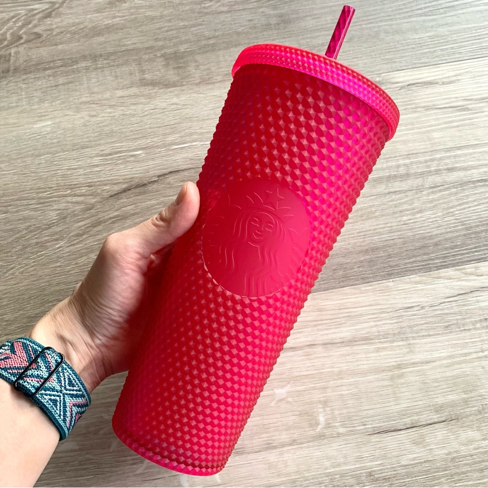 Starbucks Soft Touch Ruby Red Bling Studded Tumbler 24oz